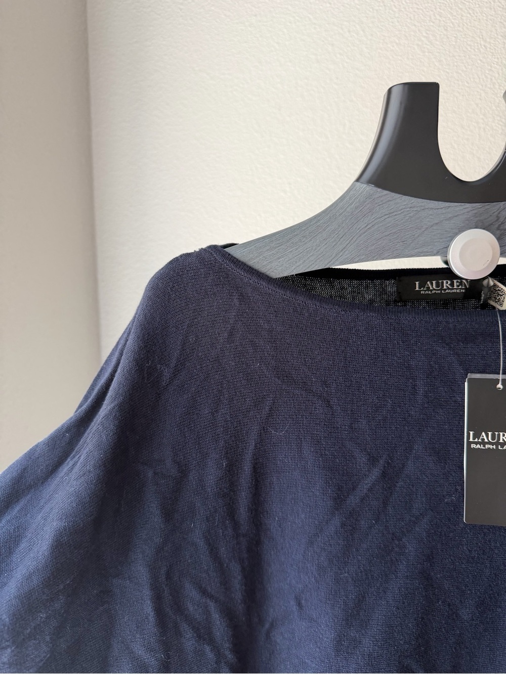 Lauren Ralph Lauren Women's Cotton-Blend Dolman-Sleeve Sweater Navy M - Picture 8 of 11